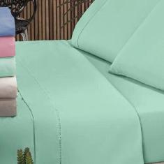 Jogo de Lençol Viúva Solteirão 2 Peças 180 Fios Com Elástico para Cama