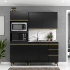 Cozinha Modulada Compacta Ema 3 Peças 7 Portas 3 Gavetas com Torre Que