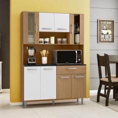 Cozinha Compacta Poliman Móveis Gabi com 8 Portas e 1 Gaveta - 120cm de largura