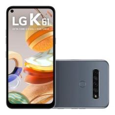 Smartphone LG K61 LMQ630BAW 128GB Dual Chip Tela 6.5" 4G WiFi Câmera Quad 48MP+8MP+5MP+2MP Cinza
