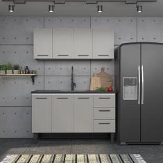 Armário Aéreo de Cozinha em Aço 150cm 3 Portas Juno Cozimax Cinza