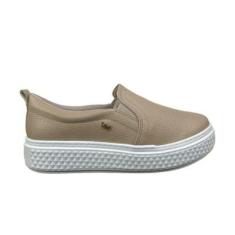 Tenis Feminino Solado Alto Slip On Via Marte 15007 CREME 39-Feminino