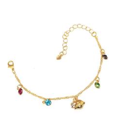 Pulseira Menina Criança Filha Com Cristais Folheado 18k - Milena Folhe