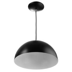 Lustre Pendente Meia Lua 30cm De Alumínio Soquete E-27 Preto - MARRYLU