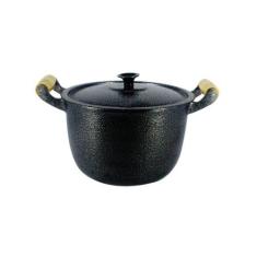 Caldeirão Alumínio Fundido Craqueado Alça De Madeira 16cm - DIVIFORTE,