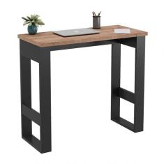 Mesa Para Computador Estilo Industrial 90Cm Chess F04 Preto/Solanum - 
