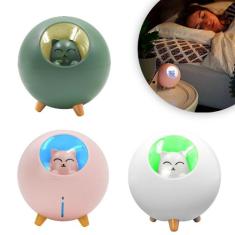 Umidificador De Ar Luminaria USB Difusor Aromatizador Esfera Gatinho -