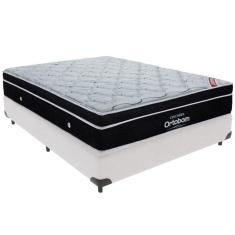 Cama Box Branco E Colchão Elegant Molas Ensacadas Casal Ortobom