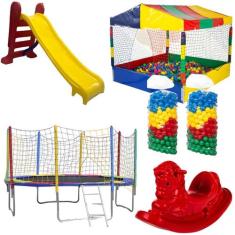 Cama Elástica Pula Pula 3,05m Resistente Piscina de Bolinhas 1,50m 100