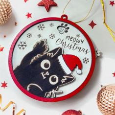 Enfeite de Natal Donawings Black Cat Countdown 2024