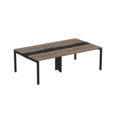 Mesa De Plataforma Dupla Para 4 Pessoas Corporativa 120x140-4p Pdc12-14-4p Walnut-preto