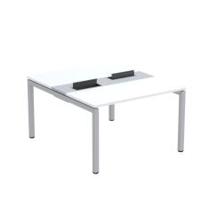 Mesa Plataforma Dupla Com Pé De Aço Para Coworking 110x140-2p Pdc11-14-2p Branco-cinza