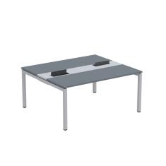 Mesa Plataforma Dupla Com Pé De Aço Para Coworking 160x140-2p Pdc16-14-2p Grafito-cinza