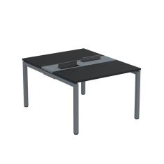 Mesa Plataforma Dupla Com Pé De Aço Para Coworking 120x140-2p Pdc12-14-2p Preto-grafito
