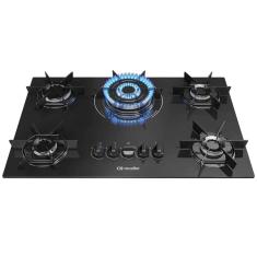 Cooktop 5 Bocas Mueller MCG5BC Tripla Chama Preto Bivolt
