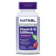 Vitamina B12 5000mcg Fast Dissolve 100 Tabletes Morango Natrol