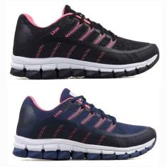 Kit 2 Pares Tênis Feminino Academia Olymp Caminhada, 34, Preto, Marinh