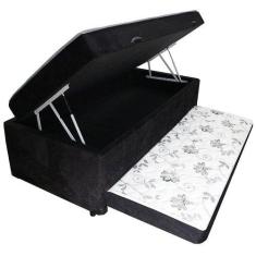 Cama Box Baú Solteiro Conjugado com Cama Auxiliar Bicama 3 em 1 - Sued