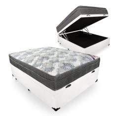 Cama Box Baú Casal + Colchão De Molas Ensacadas Ortobom iso SuperPocket 138cm