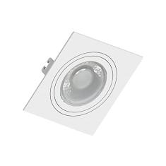 SPOT EMBUTIR DICROICA/MR11 QUADRADO TERMOPLASTICO BRANCO FACE PLANA SAVE ENERGY