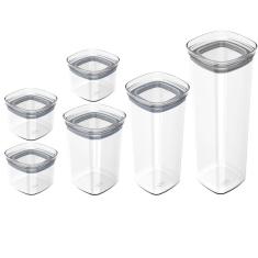 Conjunto Potes Herméticos Para Alimentos 450ml 1000ml 1500ml 2000ml Natural