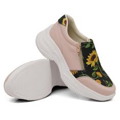 Tenis Chunky Feminino sem Cadarço com Estampa e Sola Alta
