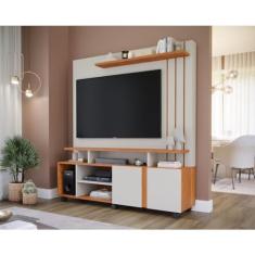 Estante Home para Tv até 55 Polegadas 2 Portas Valência Off White/cinamomo