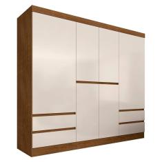 Roupeiro Casal 6 Portas 4 Gavetas Diplomata Freijó/Off Premium - Móveis Arapongas