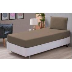 Lençol Solteiro 2 peças PREMIUM - solteiro 2 peças liso micro, tabaco,