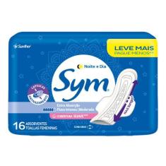 Absorvente Sym Noite & Dia Cobertura Suave com Abas 16 Unidades Leve M