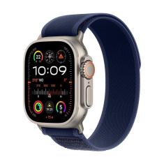 Apple Watch Ultra 2 GPS + Cellular • Caixa natural de titânio de 49 mm • Pulseira loop Trail azul – M/G