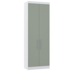 Guarda Roupa Modulado 79cm 2 Portas Alpes Luciane Móveis Branco Pf Com Verde Pf