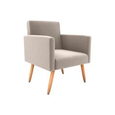 Poltrona Decorativa Nina Suede Bege - Matrix