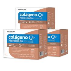 Kit 3 Colágeno Verisol Natural Sachês 30X5G + Q10 Maxinutri