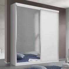 Guarda Roupa Solteiro Premium Nala Plus 138cm com Espelho 2 Portas 2 Gavetas Minastex