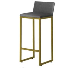Banqueta alta luxo dani com encosto - base metal dourado - JOTABE, CIN