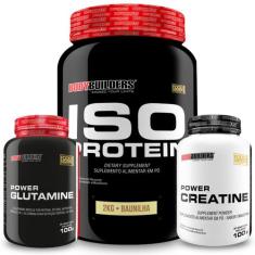KIT Whey Protein Isolado Iso Protein 2kg + Power Creatina 100g + Power