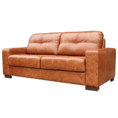 Sofá 3 Lugares Sala de Estar 200 cm Milão Couro Marrom Envelhecido - Gran Belo