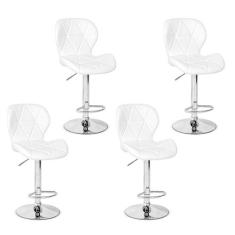 Conjunto 04 Banquetas Slim Material Ecológico Regulagem de Altura - Br