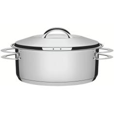 Caçarola Tramontina Solar Inox Rasa Fundo Triplo 24cm 4,7L 62503/240, 