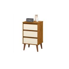 Mesa De Cabeceira Retro Wood Freijó C/ Off White– EJ Móveis