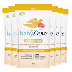 Kit Sabonete Líquido Dove Baby Refil Hidratação Glicerinada 180ml - 6 Unidades