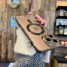 Capa magnética fosca de carregamento sem fio para iPhone 14 Plus 13 12 11 14 Pro Max Revestimento de luxo transparente fosco capa completa, roxo escuro, para iPhone 12Pro Max