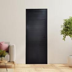 Porta Lambril com Maçaneta Linha 25 210x70 Lado Esquerdo Preto