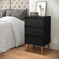 Mesa de cabeceira Wood Preto - EJ Móveis