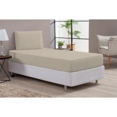 Jogo Lençol Solteiro Com Elástico Fronha Ponto Palito Branco Algodão A