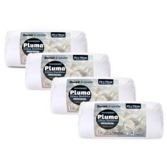 Travesseiro Pluma De Ganso Kit 4 Un Pena Sintética Micropercal 200 Fio