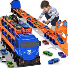 Caminhão de transporte Toy iHaha com 24 carros fundidos sob pressão por 2 a 7 anos