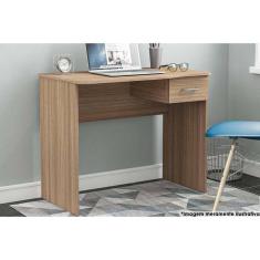 Mesa De Computador Solteiro Arapei Com 1 Gaveta Castanho Politorno