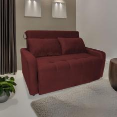 Sofá Cama Para Sala De Estar Amora New Veludo Matrix - Vinho Vinho